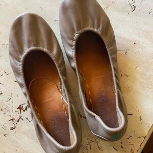 Tieks Taupe Leather Ballet Flats